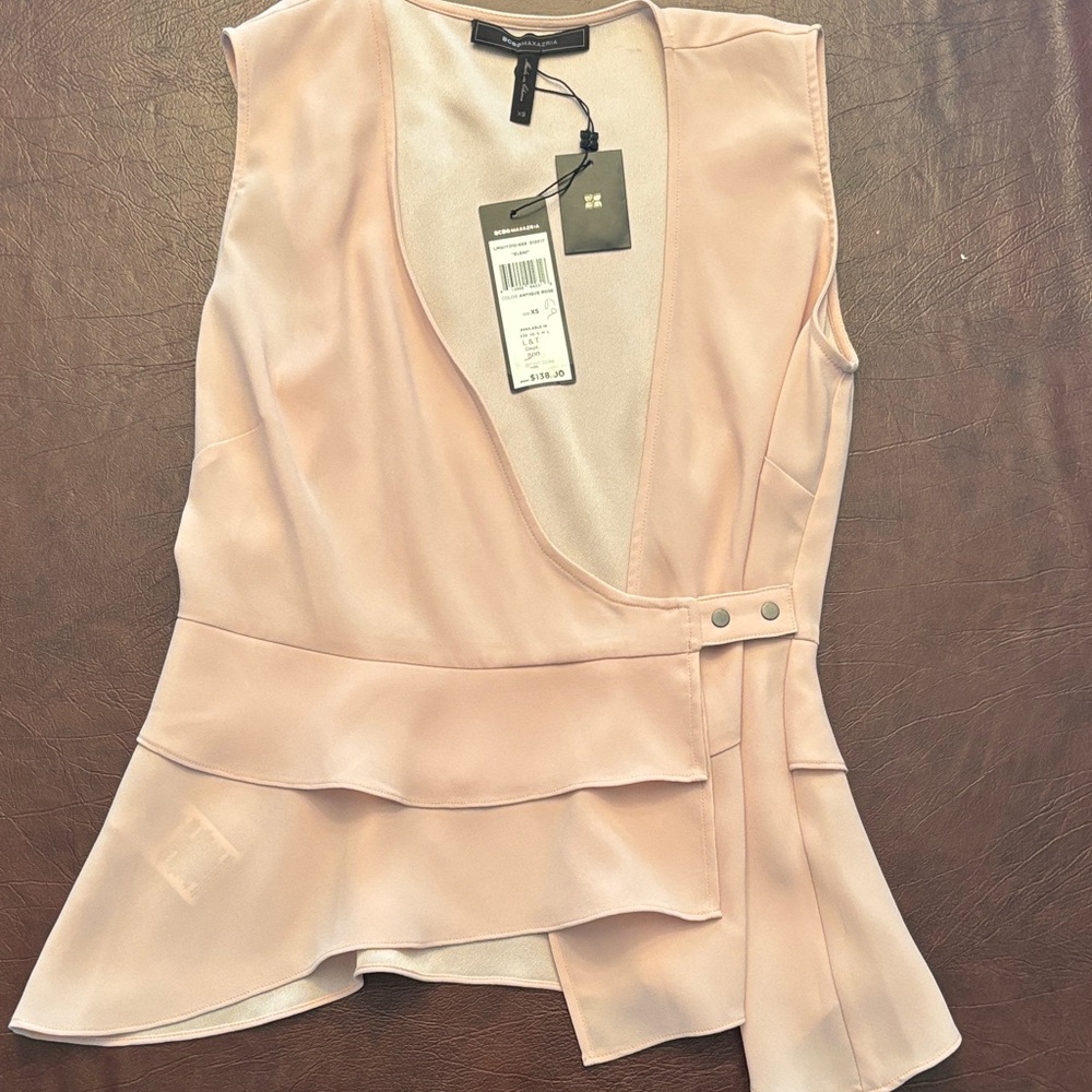 BCBGMaxAzria Light Pink wrap Blouse